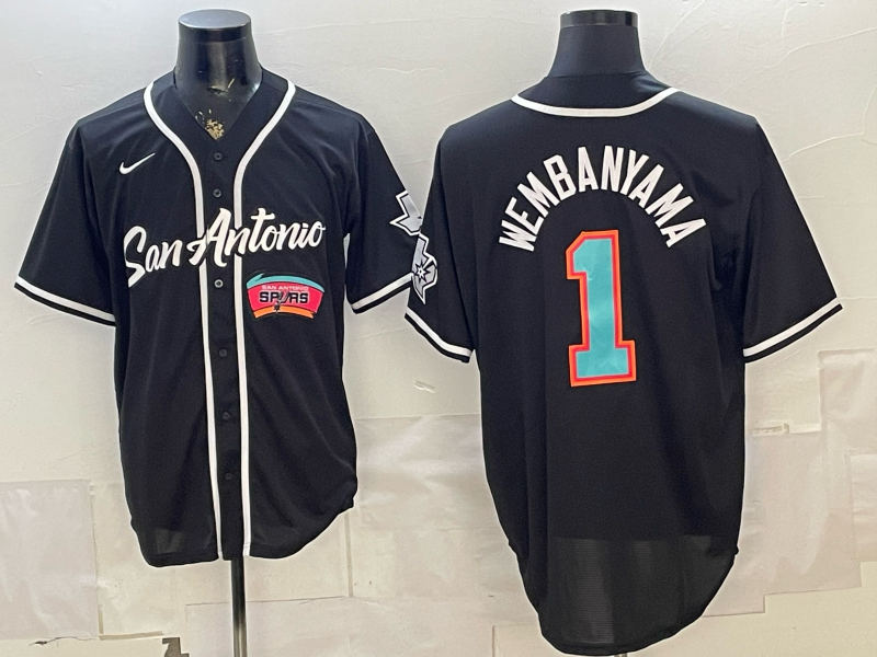 Men San Antonio Spurs #1 Wembanyama Black 2026 Nike NBA Jersey 051201
